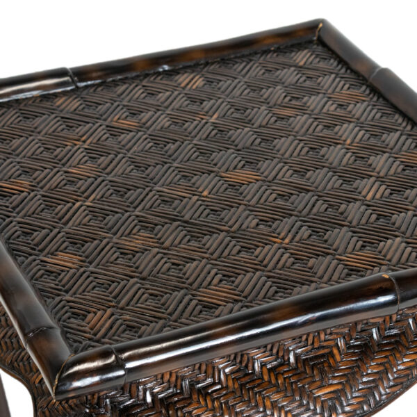 RALPH LAUREN Lacquered Woven Rattan Side Table - Image 2