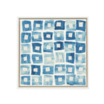 JUDY FRIDAY “Indigo Squares #2” Fabric on Board