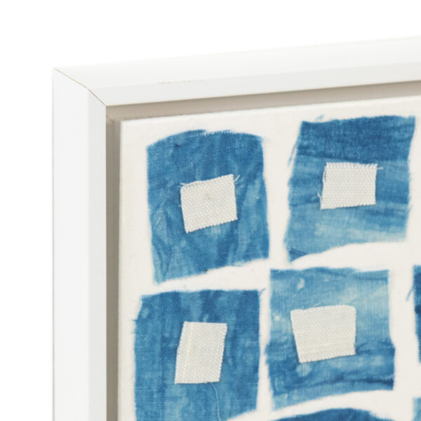 JUDY FRIDAY “Indigo Squares #2” Fabric on Board - Image 2