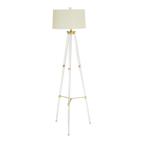 Acrylic and Brass Tripod Floor Lamp - Image 1