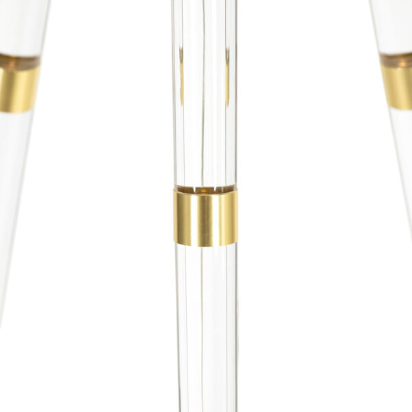 Acrylic and Brass Tripod Floor Lamp - Image 3