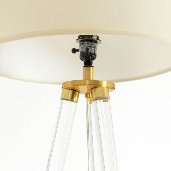 Acrylic and Brass Tripod Floor Lamp - Image 6