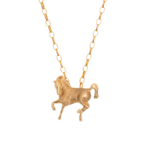 Horse Pendant Necklace in 14 Karat Gold