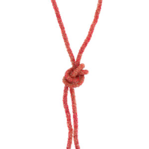 Vintage Long Knotted Glass Bead Lariat Necklace