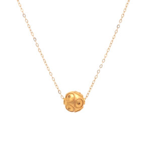 PORTUGAL Gold Bead Necklace in 19.2 Karat Gold with Box