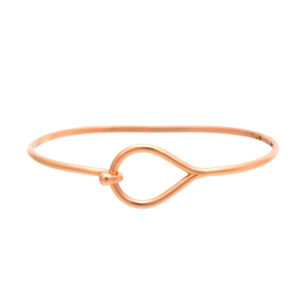 14 Karat Rose Gold Hook and Loop Charm Bangle Bracelet