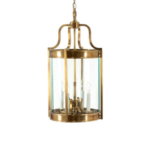 Brass and Glass Four Light Lantern Pendant