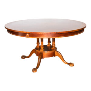 Round Inlay Mahogany Pedestal Dining Table