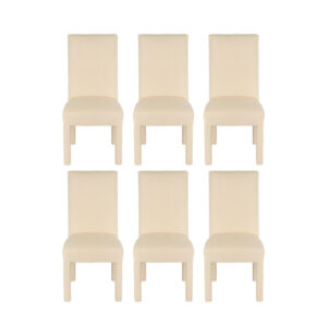 Set of 6 BALLARD DESIGNS Parson Dining Chairs in White Upholstery