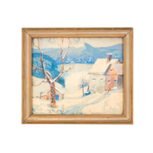 Original Watercolor of Snowy Landscape