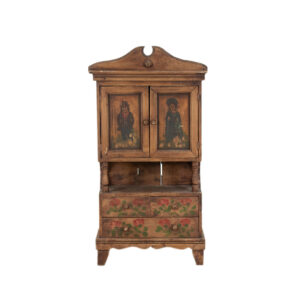 Antiqued Child Sized Country Cabinet with Lower Drawers