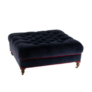 LEE INDUSTRIES Cocktail Ottoman in Blue Tufted Upholstery