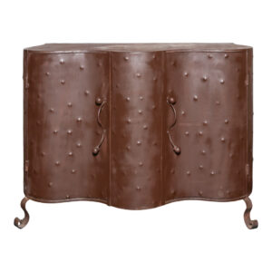 Vintage French Serpentine Front Metal Cabinet