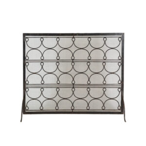 Iron and Mesh Fireplace Screen