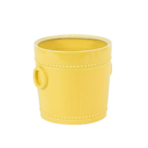 CARBONE Ceramic Planter in Yellow Glaze