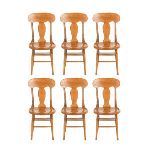 Antique Set of 6 Splat Back Dining chairs