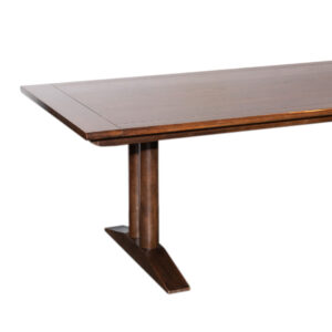 ETHAN ALLEN Dark Oak Double Pedestal Dining Table