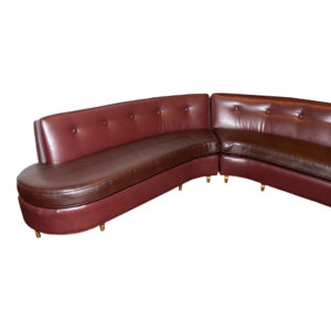 Vintage Conversation Sofa in Dual Leather Upholstery