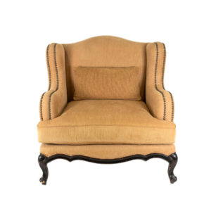 Compositions Oversized Accent Armchair in Gold Chenille Upholstery