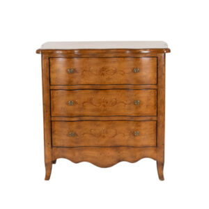 Serpentine Front Three Drawer Bedside Chest