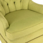 Vintage Accent Chair in Light Green Upholstery - Image 4