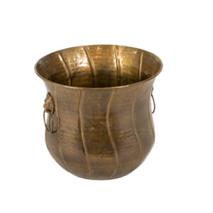 Vintage Brass Pot with Lion Head Handles