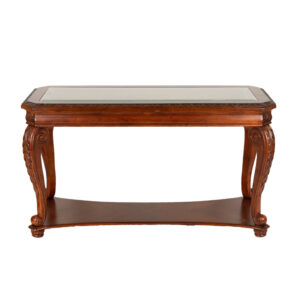 Mahogany Console Table with Scrolled Acanthus Leaf Details