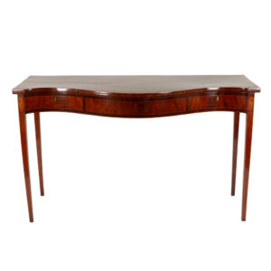 Antique Sheraton Mahogany Serpentine Front Console Table
