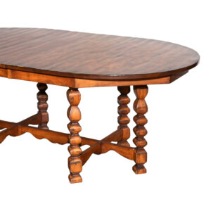 French Country Farmhouse Dining Table on Trestle Base with 2Leaves