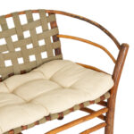 OLD HICKORY Settee with Canvas Webbing and Ivory Upholstery - Image 4
