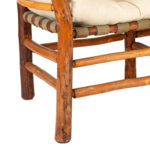 OLD HICKORY Settee with Canvas Webbing and Ivory Upholstery - Image 5