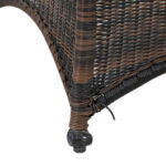 All Weather Wicker Accent Chair with Blue Cushions - Image 5
