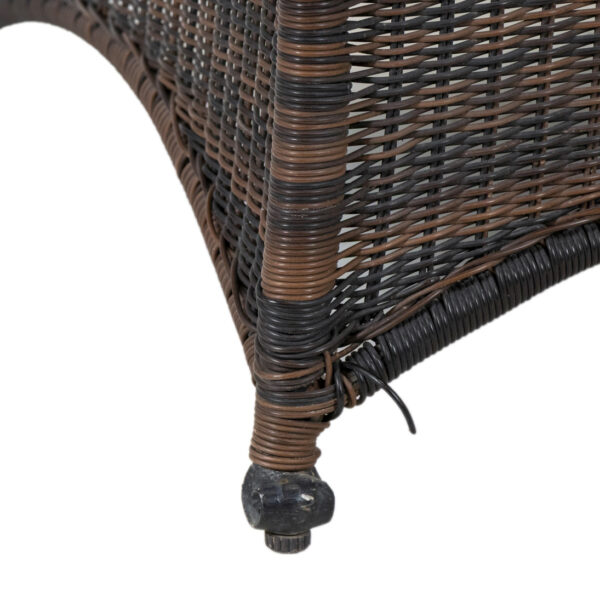 All Weather Wicker Accent Chair with Blue Cushions - Image 5