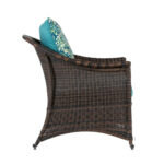 All Weather Wicker Accent Chair with Blue Cushions - Image 6