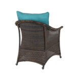 All Weather Wicker Accent Chair with Blue Cushions - Image 7