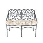 Cast Aluminum Outdoor Bench with Overstuffed Cushion