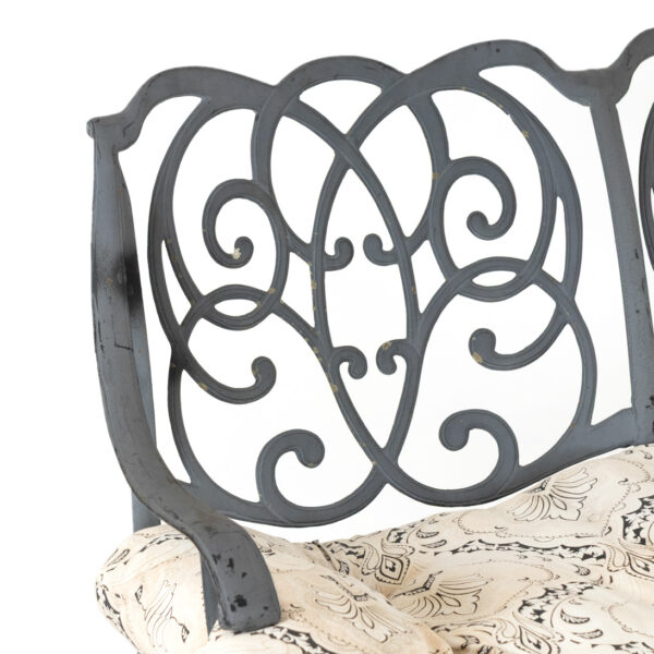Cast Aluminum Outdoor Bench with Overstuffed Cushion - Image 3