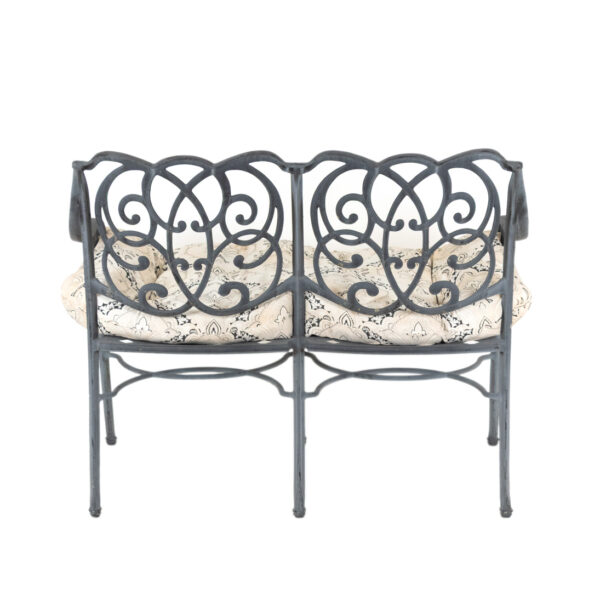 Cast Aluminum Outdoor Bench with Overstuffed Cushion - Image 6