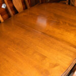 Queen Anne Cherry Oval Dining Table with 2 Leaves and 6 Chairs - Image 2