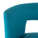 Barrel Back Cut-Out Chair in Turquoise Upholstery - Image 3