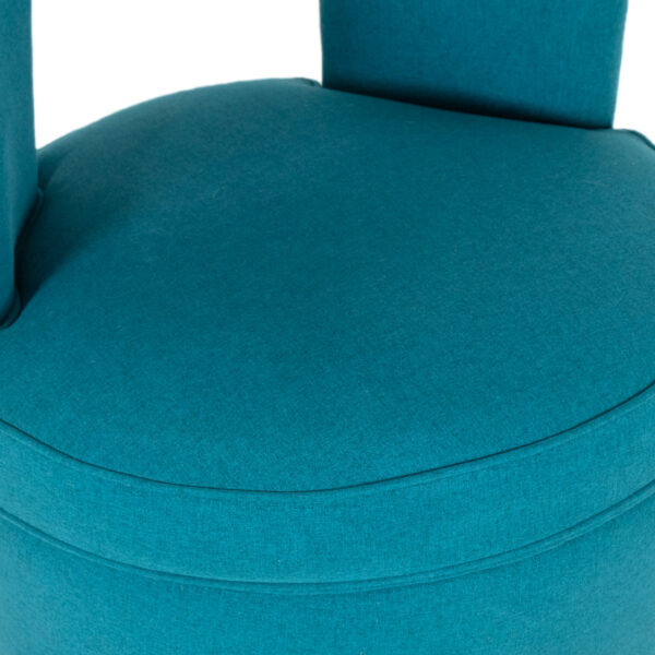 Barrel Back Cut-Out Chair in Turquoise Upholstery - Image 4