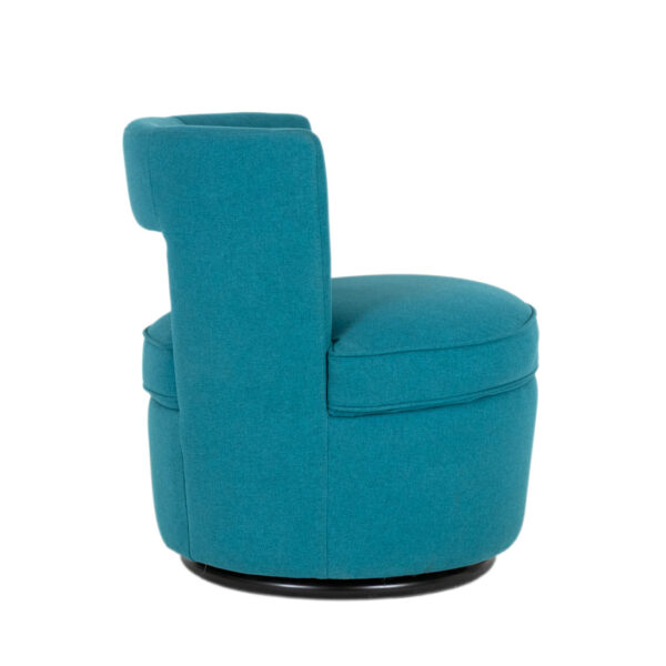Barrel Back Cut-Out Chair in Turquoise Upholstery - Image 5