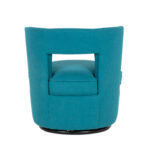 Barrel Back Cut-Out Chair in Turquoise Upholstery - Image 6