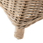 Woven Rattan Chaise Lounge with Striped Cushion - Image 4