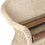 Woven Rattan Loveseat with Striped Cushion - Image 3