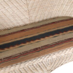 Woven Rattan Loveseat with Striped Cushion - Image 4