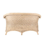 Woven Rattan Loveseat with Striped Cushion - Image 6