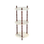 Vintage Three Tier Marble and Wood Plant Stand