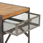 Industrial Iron and Wood End Table - Image 3