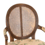 French Louis XVI Style Cane Back Armchair with Floral Upholstery - Image 4